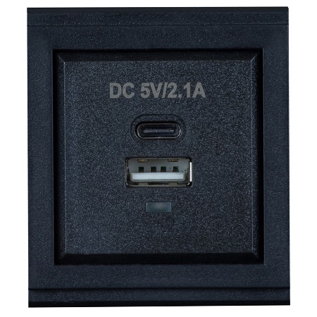 500617 Muxlab Dual USB Changer Type A&C Module 5VDC 2.1A