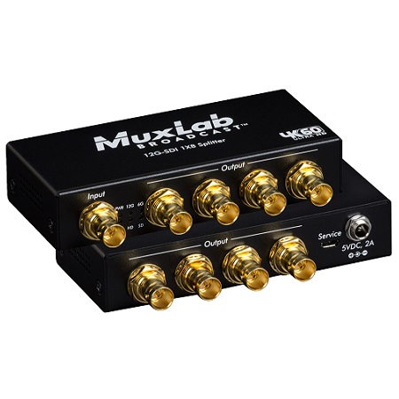 500728 Muxlab 12G-SDI 1X8 Splitter, 4K/60