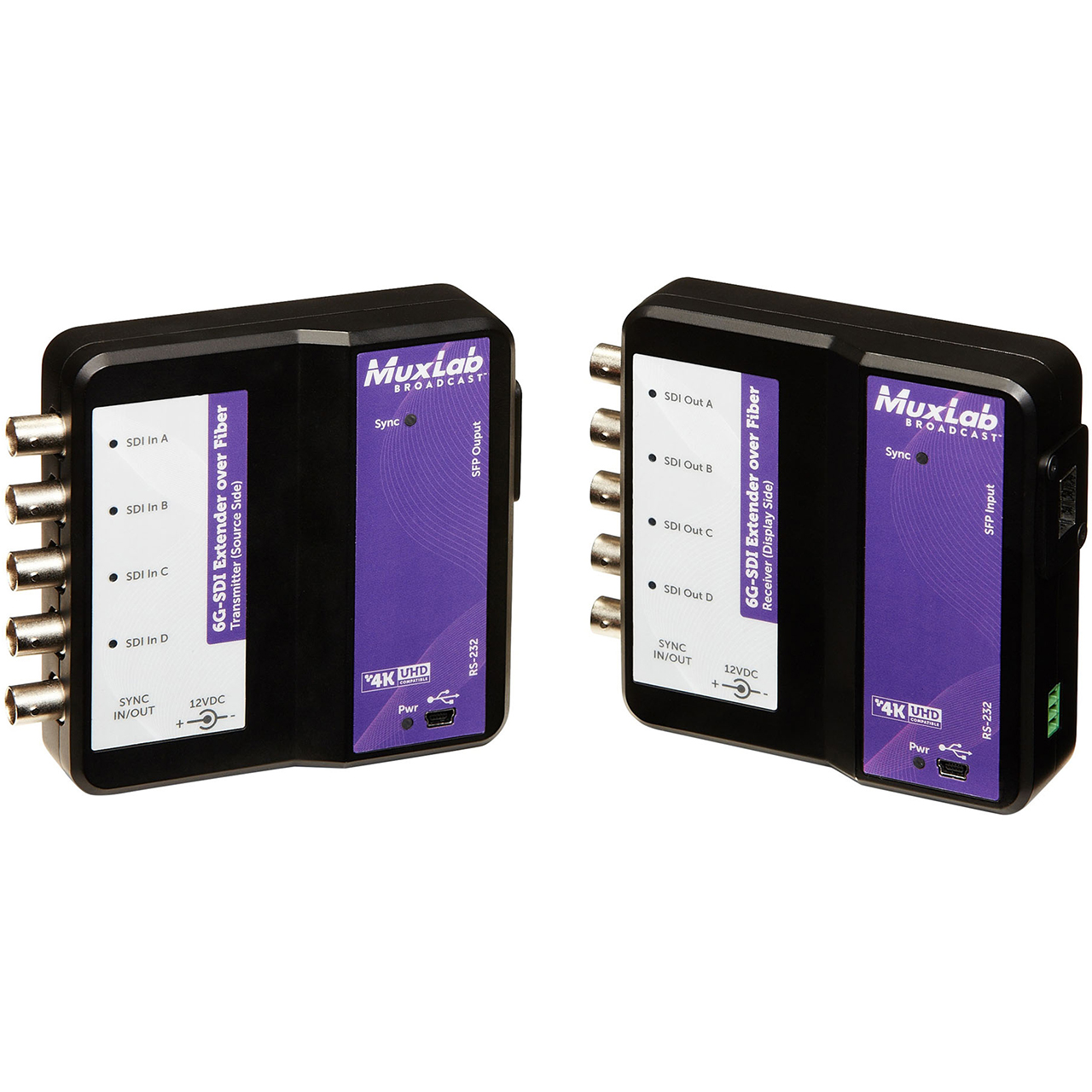 500732-SM80 Muxlab 6G-SDI Extender Over Fiber Kit (SM 80km)