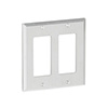 Show product details for 500919 Muxlab Brushed Aluminium Decora 2-Gang Front Plate