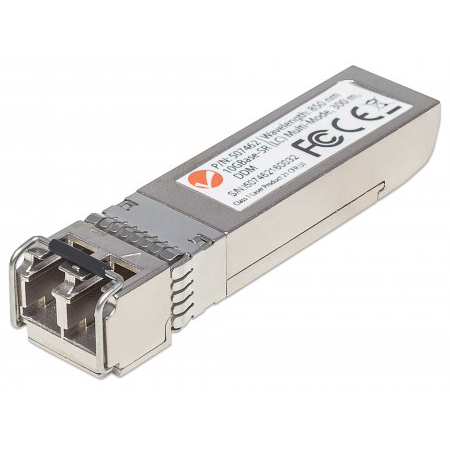 507462 Intellinet 10 Gigabit Fiber SFP+ Optical Transceiver Module 10GBase-SR (LC) Multi-Mode Port - 984 Feet