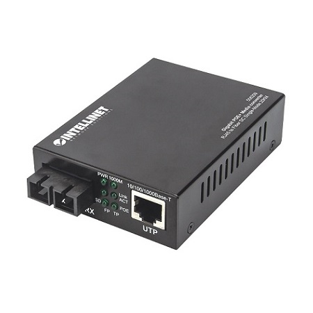 508209 Intellinet Network Solutions Gigabit PoE+ Media Converter