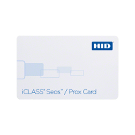5106RGGNNN-100 HID 510x iCLASS Seos + Prox Card 8K Bytes Both interfaces programmed: iCLASS Seos with Security Identity Object SIO Prox programmed with HID format Plain White with Gloss Finish Plain White with Gloss Finish Back No Printed iCLASS Seos Card Numbering No Slot Punch No Printed 125 kHz Card Numbering - 100 Pack