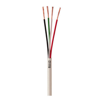 51112-46-01 Coleman Cable 22 AWG 4 Conductors Unshielded Stranded Bare Copper CM/CL2 Non-plenum Alarm Wire - 1000' Pull Box - White