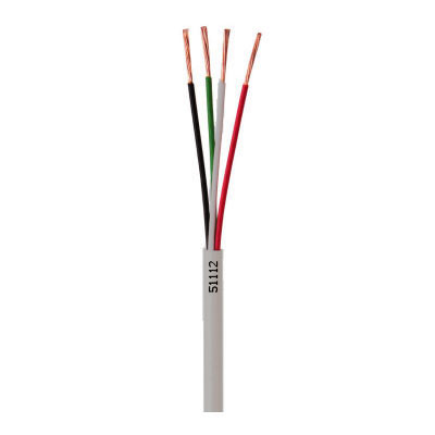 51112-55-09 Coleman Cable 22 AWG 4 Conductors Unshielded Stranded Bare Copper CM/CL2 Non-plenum Alarm Wire - 500' Shrink Wrapped - Gray