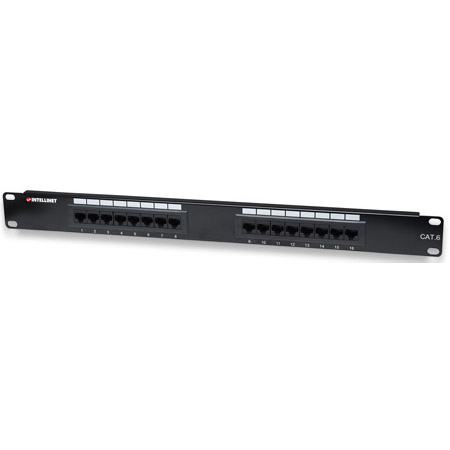 519526 Intellinet Cat6 Patch Panel 16-Port - UTP - 1U