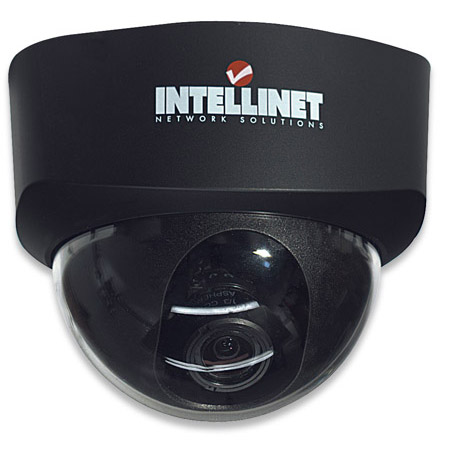 550987 Intellinet 3.7~12mm Varifocal 30FPS @ 640 x 480 Indoor Dome IP Security Camera 12VDC/PoE - Black