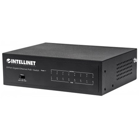 561204 Intellinet Network Solution 8-Port Gigabit Ethernet PoE+ Switch - IEEE 802.3at/af Power over Ethernet (PoE+/PoE) Compliant - 60 W - Desktop