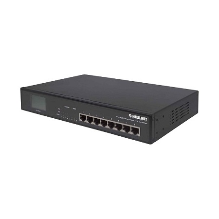 561310 Intellinet Network Solutions 8-Port Gigabit Ethernet Switch with 4 Ultra PoE Ports and LCD Screen