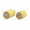 Show product details for 59900000 Southwire Tools and Equipment 15A/125V Yellow Rubber Male-Plug Industrial Grade