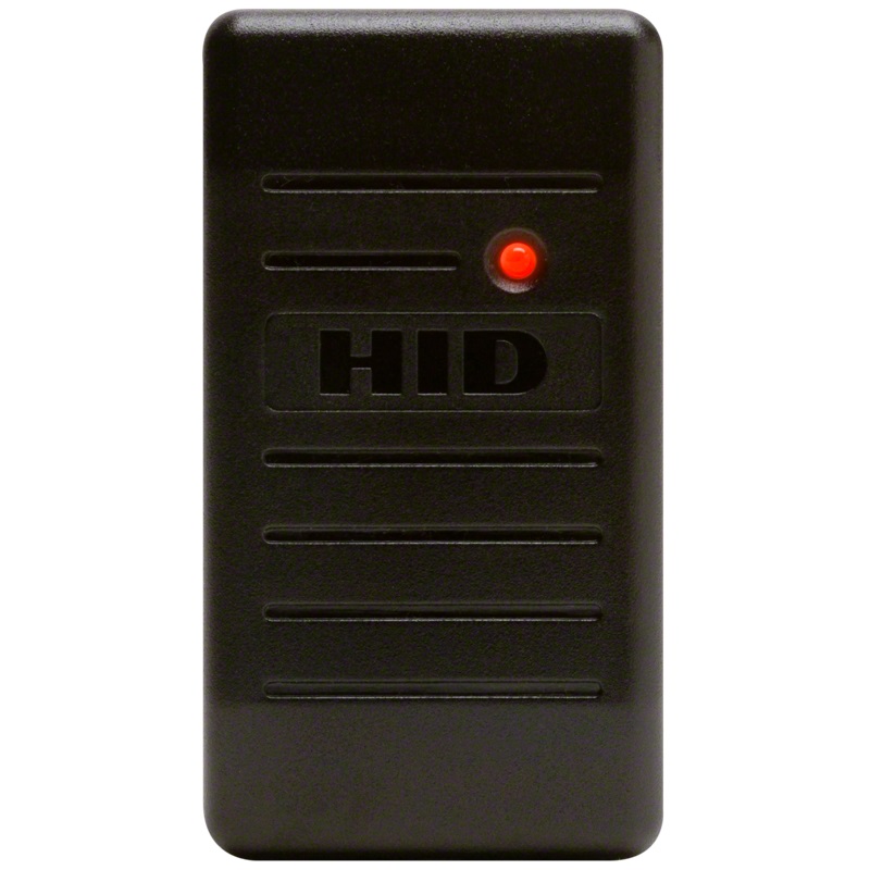 6005BGB07 HID ProxPoint Plus 6005 Charcoal Gray 18 Inch Pigtail Beep Off, LED Normally Off, Host Must Flash Red and/or Green
