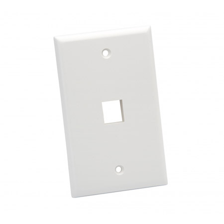 601WH-25 Platinum Tools Wall Plate Standard 1 Port - White - 25 Pack