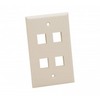 Show product details for 604WH-25 Platinum Tools Wall Plate Standard 4 Port - White - 25 Pack