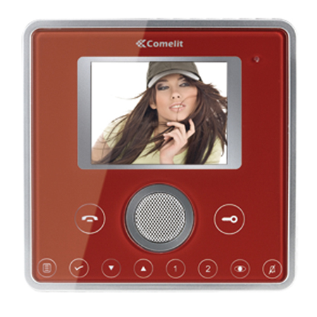 6101H Comelit Planux video monitor front template - Royal Red colour