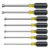 Show product details for 647M Klein Tools Nut Driver Set, 7 pc. Magnetic 6" Hollow Shaft, Cushion Grip