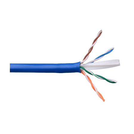 6RF234UTPM3O Remee 23 AWG 4 Pair Unshielded Twisted Pairs (UTP) Solid Bare Copper CMR Cat6 Non-Plenum Network Cable - 1000' Reel in Box - Blue