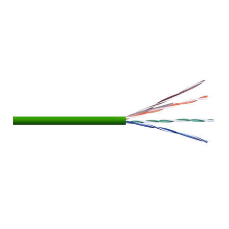 6RNSM2E Remee 23 AWG 4 Pair Unshielded Twisted Pairs (UTP) Solid Bare Copper CMR Cat6 Non-Plenum Network Cable - 1000' Pull Box - Green