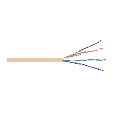 6RNSM2T Remee 23 AWG 4 Pair Unshielded Twisted Pairs (UTP) Solid Bare Copper CMR Cat6 Non-Plenum Network Cable - 1000' Pull Box - Beige