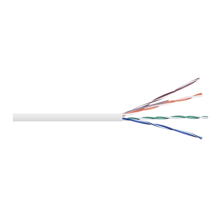 6RNSM2W Remee 23 AWG 4 Pair Unshielded Twisted Pairs (UTP) Solid Bare Copper CMR Cat6 Non-Plenum Network Cable - 1000' Pull Box - White