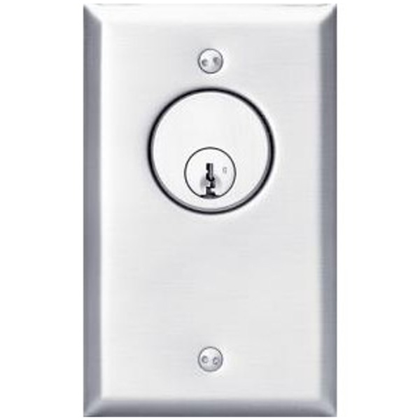 706U SDC Single Gang 6 Amp Key Switch Assembly Momentary DPDT Contact - Satin Stainless Steel