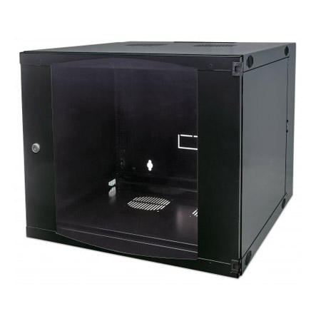 713825 Intellinet 19" Double Section Wallmount Cabinet 6U Flatpack - Black - (23.62") depth
