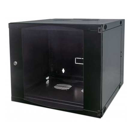 713849 Intellinet 19" Double Section Wallmount Cabinet 9U Flatpack - Black (23.62") depth