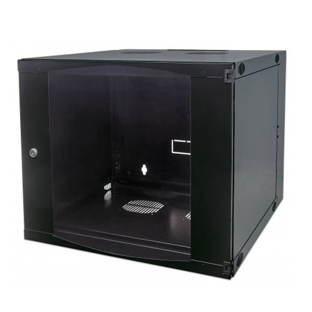 713887 Intellinet 19" Double Section Wallmount Cabinet 15U Flatpack - Black (23.62") depth