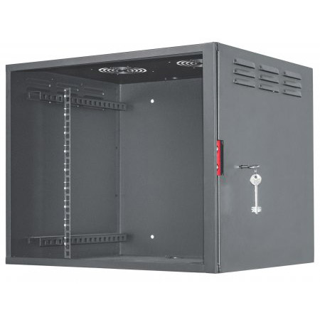 714433 Intellinet Network Solutions 19" Secure Wallmount Cabinet - 6U - Assembled - Black