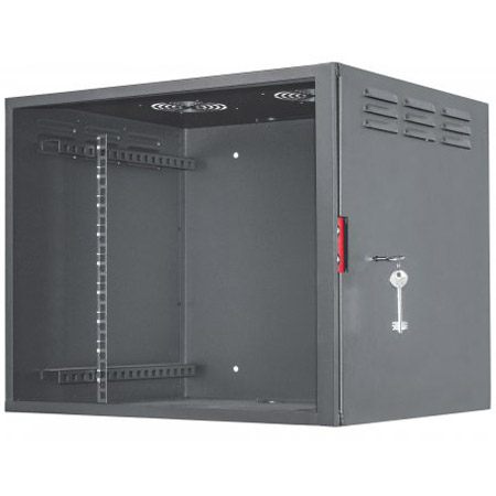 714440 Intellinet Network Solutions 19" Secure Wallmount Cabinet - 9U - Assembled - Black