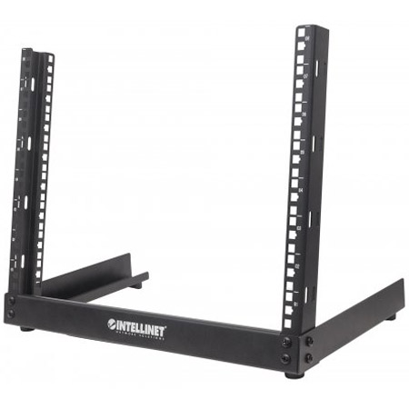 714648 Intellinet Network Solutions 19" Desktop Open Frame Rack - 8U - Flatpacked - Black