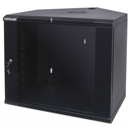 714730 Intellinet Network Solutions 19" Corner Wallmount Cabinet - 9U - Assembled - Black