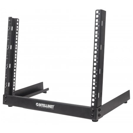 714747 Intellinet Network Solutions 19" Desktop Open Frame Rack - 12U - Flatpacked - Black