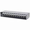 720625 Intellinet Locking Desktop Cat6 Unshielded Patch Panel 12 Port UTP 1U Top Entry Punch Down Locking Function Black & Silver