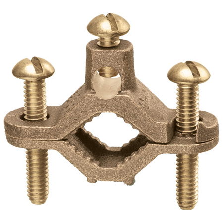 720BBS-25 Arlington Industries 1/2-1" Bare Wire Ground Clamps (Solid Brass w/ Brass Screws) - Pack of 25