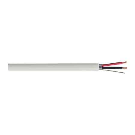 725181M1W Remee 18 AWG 2 Conductors Shielded Stranded Bare Copper CMP Plenum Security and Alarm Cables - 1000' Reel - White