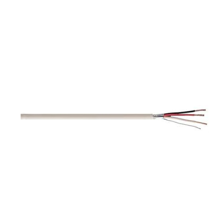 725183M1W Remee 18 AWG 3 Conductors Shielded Stranded Bare Copper CMP Plenum Security and Alarm Cables - 1000' Reel - White