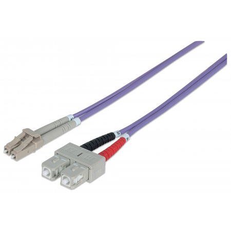 751179 Intellinet Fiber Optic Patch Cable Duplex - Multimode LC/SC - OM4 - 33.0 Feet - Violet