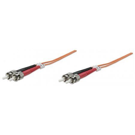751216 Intellinet Network Solutions Fiber Optic Patch Cable - Duplex - Multimode ST/ST - 62.5/125 microinchm - OM1 - 50 Feet - Orange