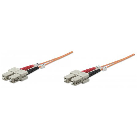 751360 Intellinet Network Solutions Fiber Optic Patch Cable - Duplex - Multimode SC/SC - 62.5/125 microinchm - OM1 - 100 Feet - Orange