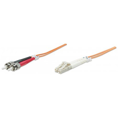 751377 Intellinet Network Solutions Fiber Optic Patch Cable - Duplex - Multimode LC/ST - 62.5/125 microinchm - OM1 - 82 Feet - Orange