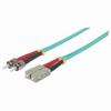 Show product details for 751421 Intellinet Network Solutions Fiber Optic Patch Cable - Duplex - Multimode ST/SC - 50/125 microinchm - OM3 - 3 Feet - Aqua