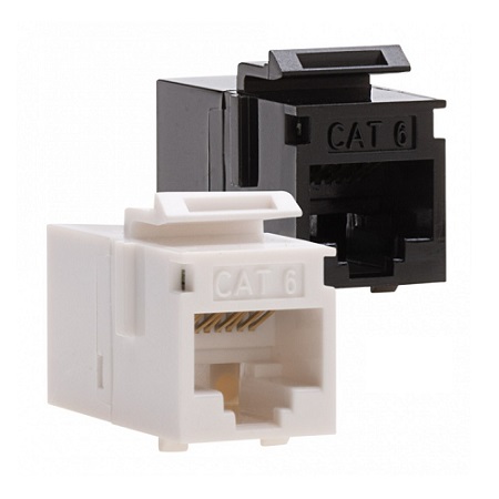 768BK-1 Platinum Tools Cat6 Keystone Coupler F to F UTP - Black - 1 Pc