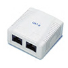 Show product details for 7PK-342RC6US-DWH Pro's Kit Surface Mounted Box with Dual Port CAT6 Jack - White