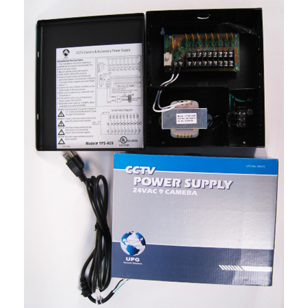 80073 UPG CCTV Power Supply - 24V 9 Camera Individual Channel LED's