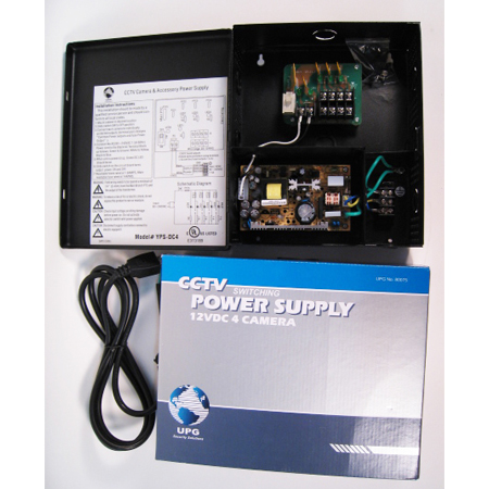 80075 UPG CCTV Power Supply - 12V 3.7A 4 Camera Individual Channel LED's