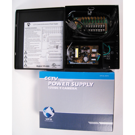80076 UPG CCTV Power Supply - 12V 5.4A 9 Camera Individual Channel LED's