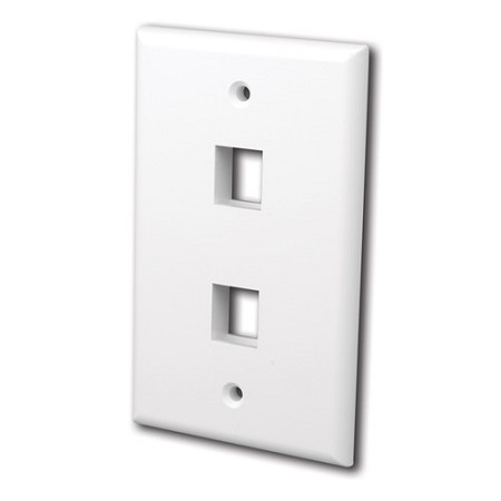 820002 Vanco Wall Plates Keystone 2 Port Ivory
