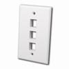 Show product details for 820003 Vanco Wall Plates Keystone 3 Port Ivory