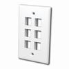 820006 Vanco Wall Plates Keystone 6 Port Ivory