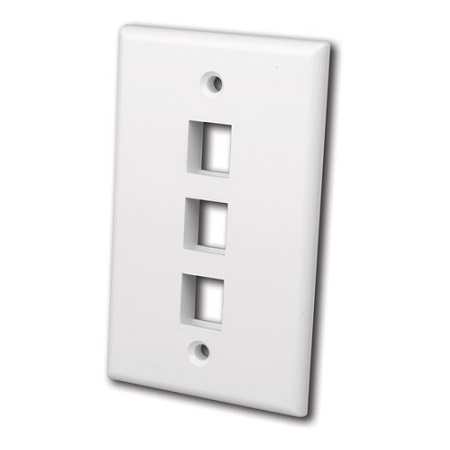 820103 Vanco Wall Plates Keystone 3 Port White